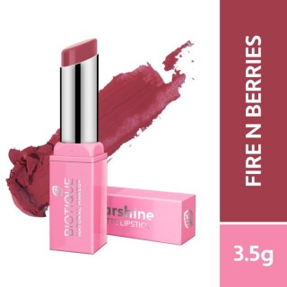 Biotique Natural Makeup Starshine Matte Lipstick (Fire N Berries), 3.5 g